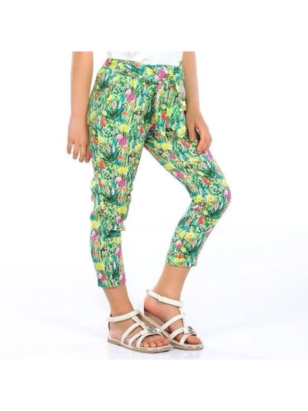 Size 6 Girls Mayoral Multicolor Floral Kids Pants